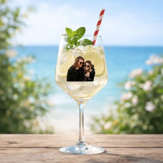 1 Weinglas mit Foto
