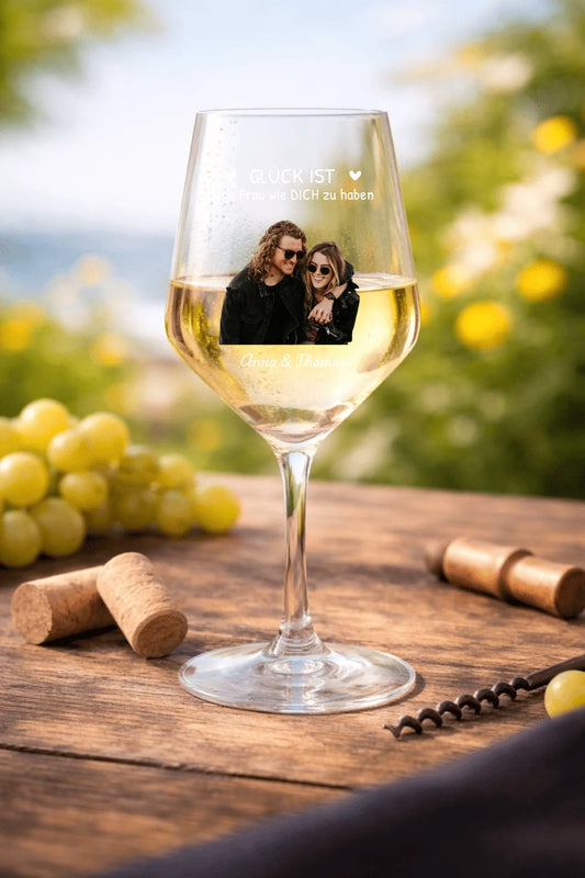Weinglas mit Foto