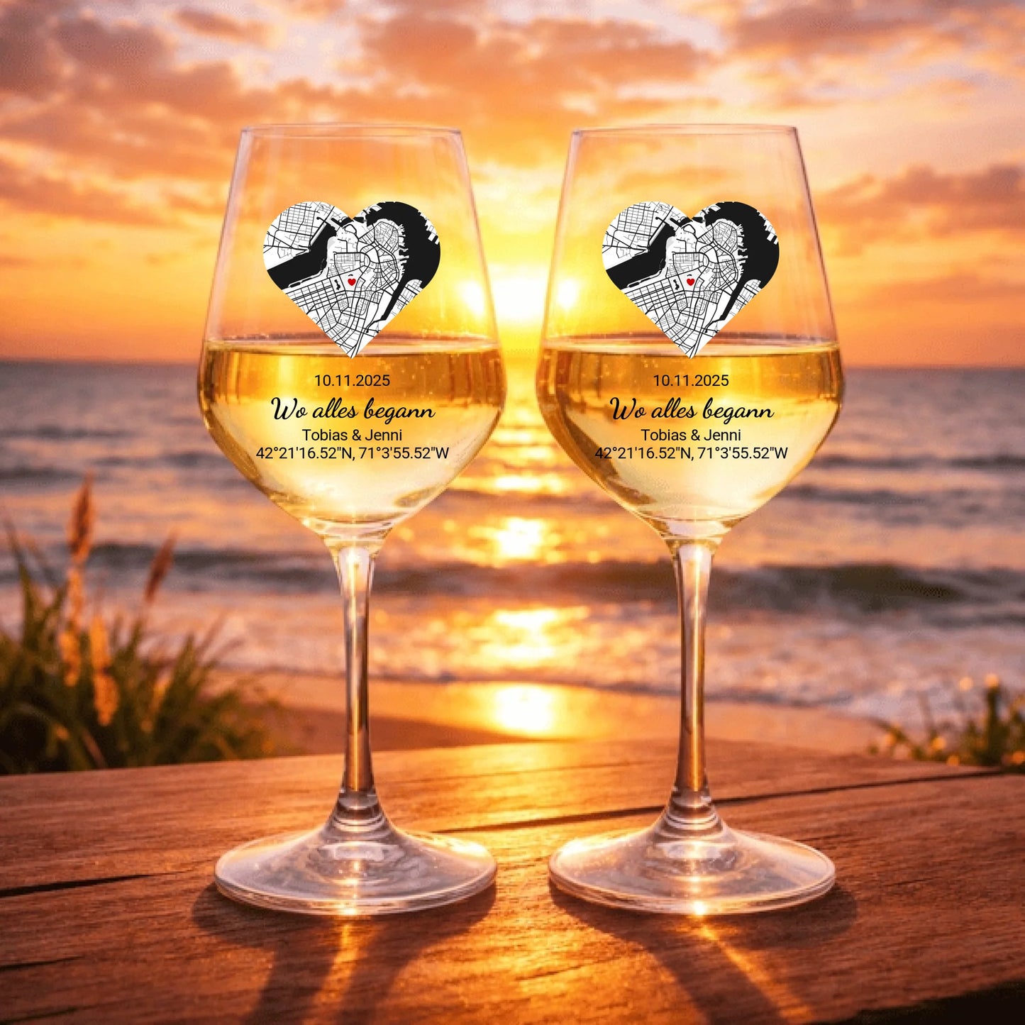 2 Weingläser mit Personalisierung