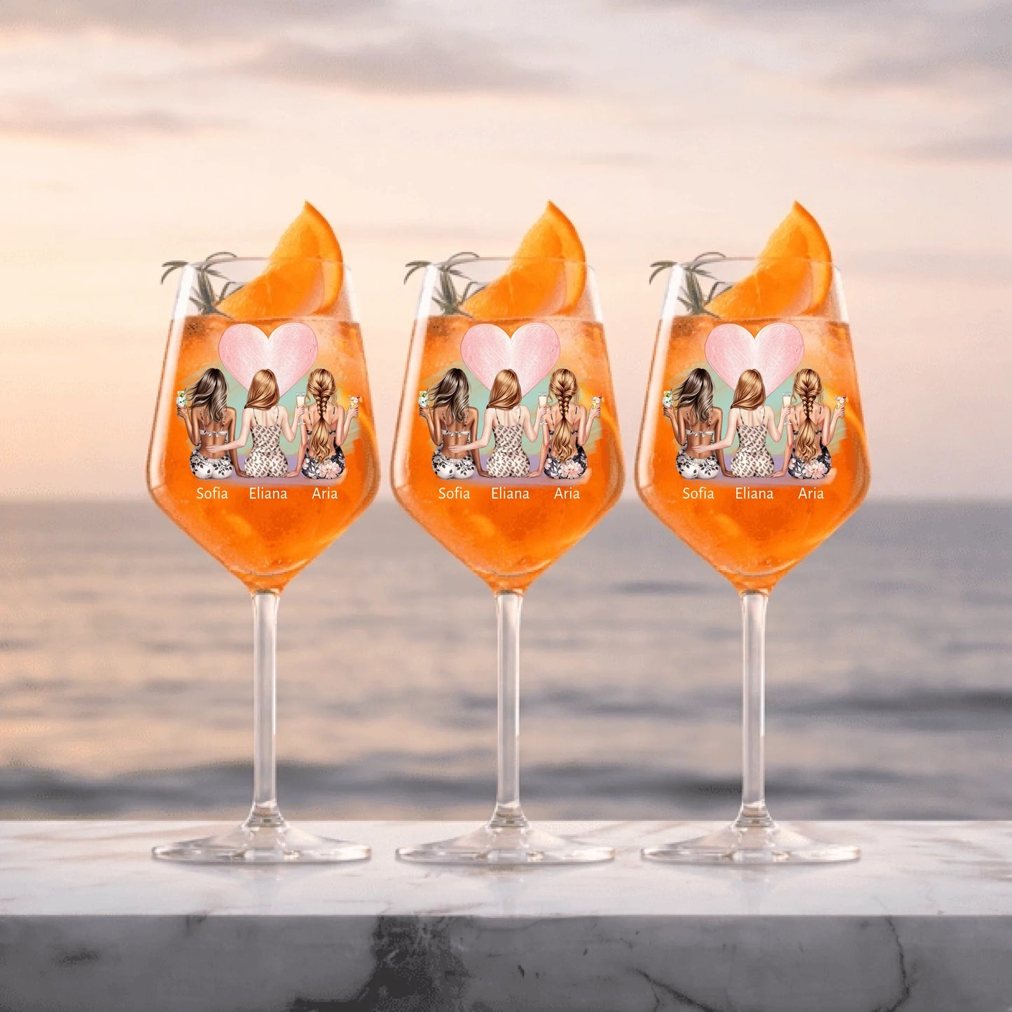 3 Gläser Aperol