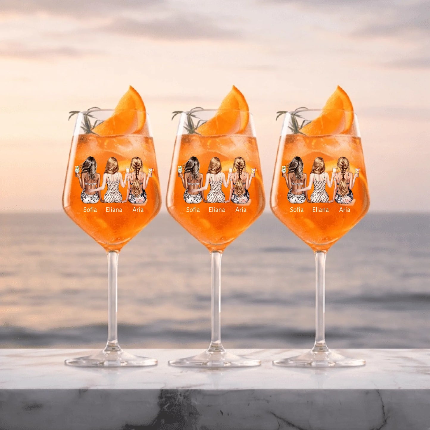3 Gläser Aperol