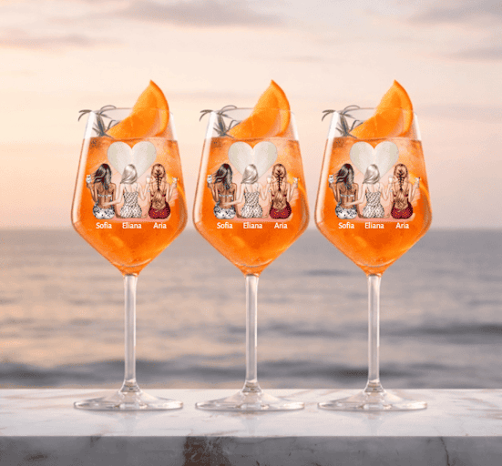 3er Set personalisierte Weingläser