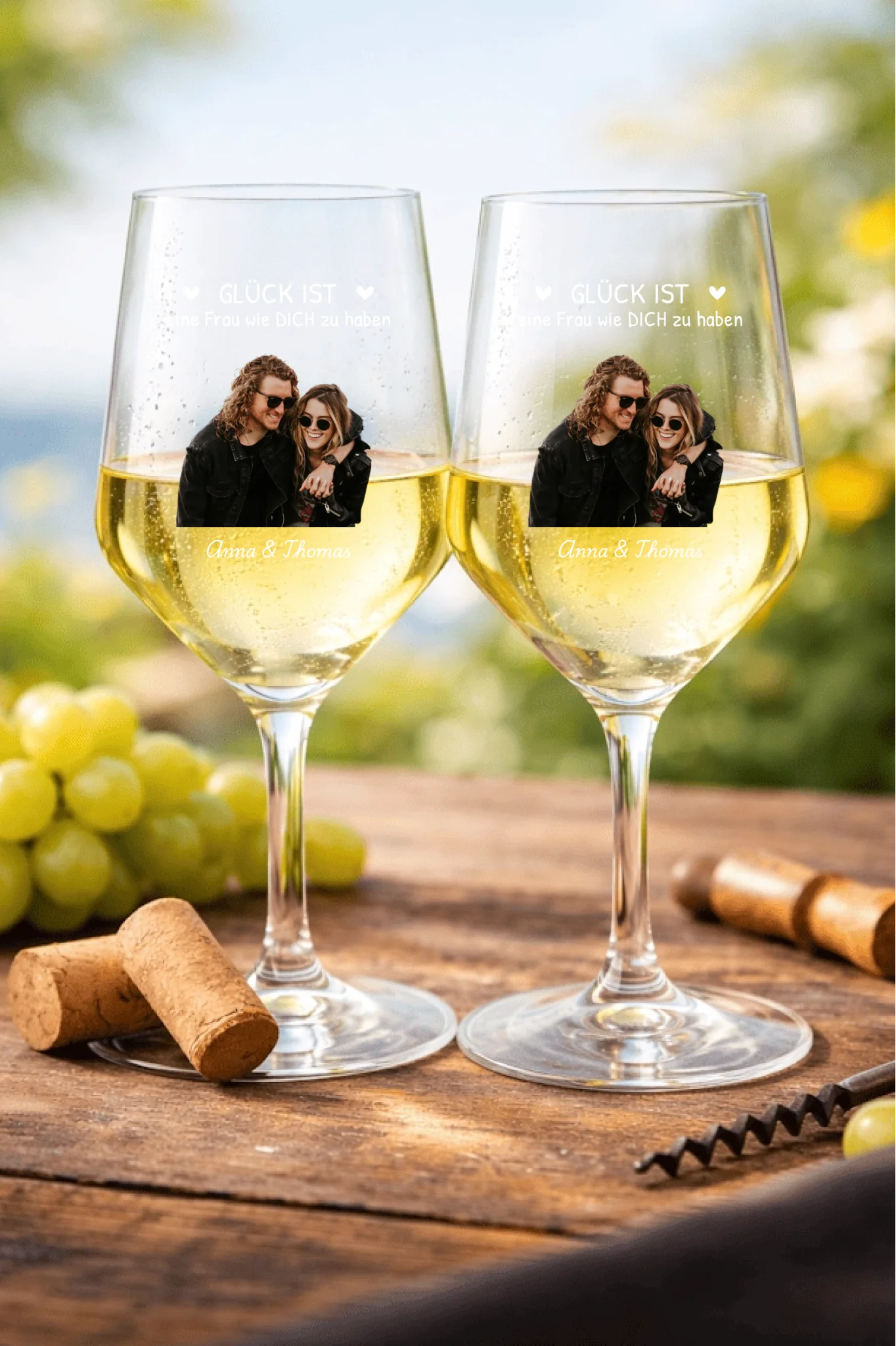 Weingläser mit Bild