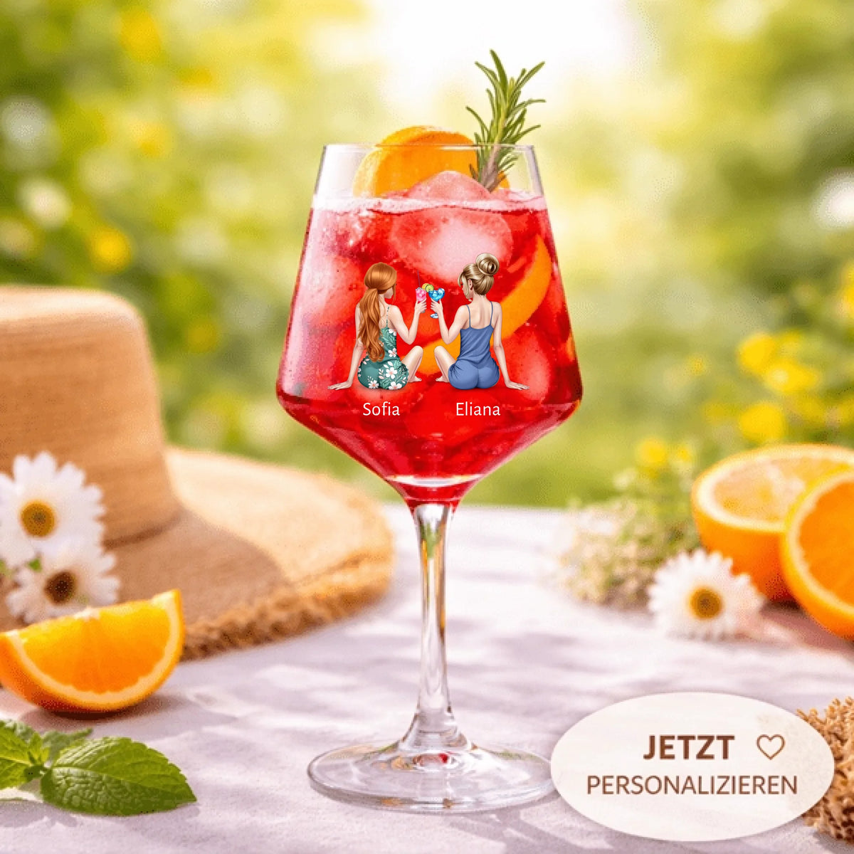 Besties Weinglas personalisiert – Geschenk für Freundinnen mit Namen – Shotglass24