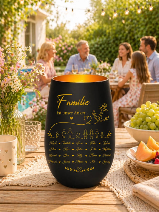 Windlicht schwarz gold