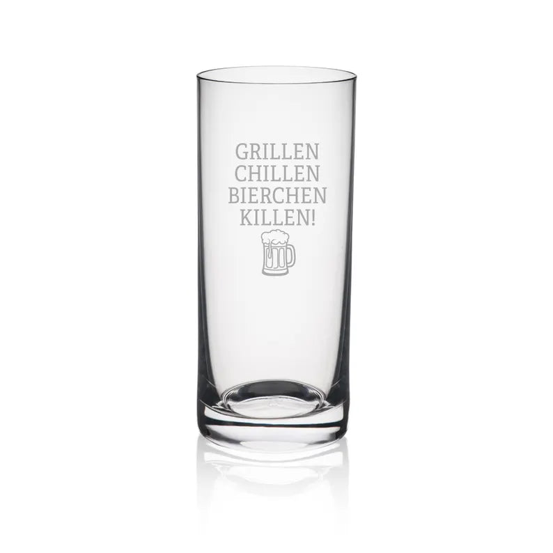 Bierglas zum Grillen mit gravur