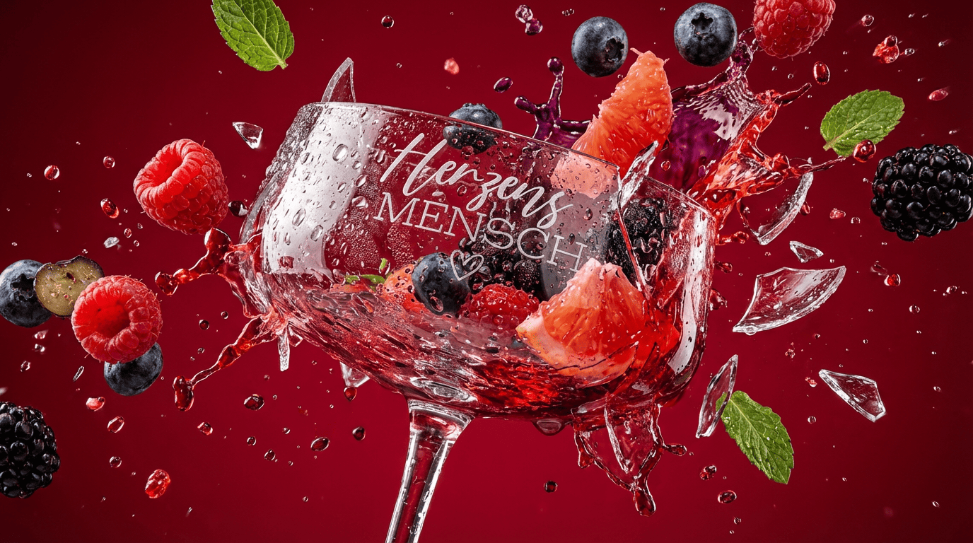 Herzensmensch Gravur auf Champagnerglas