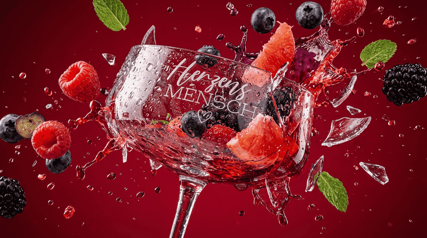 Herzensmensch Gravur auf Champagnerglas