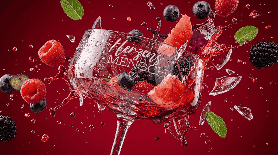 Herzensmensch Gravur auf Champagnerglas