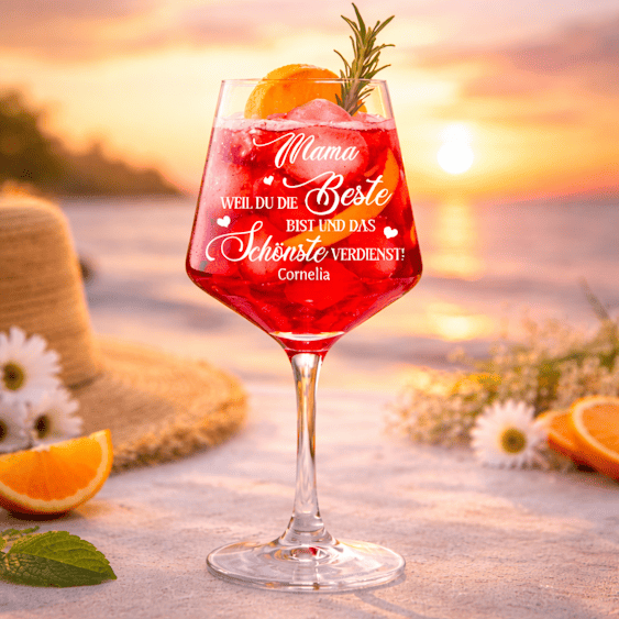 Mamas personalisierte Weinglas