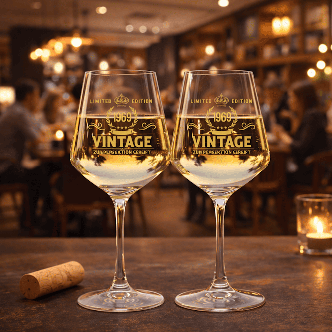 Personalisierte Weingläser mit Jahreszahl