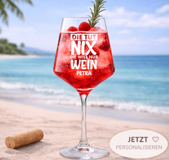 Personalisiertes Weinglas mit Spruch