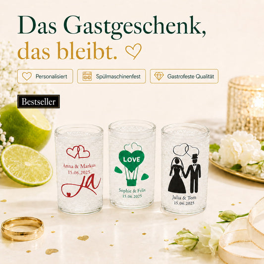 Personalisierte Schnapsgläser für eure Hochzeit