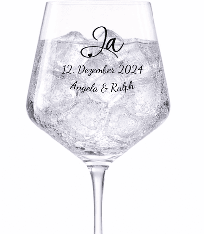 Weinglas mit Namen, Datum & Motiv personalsiert