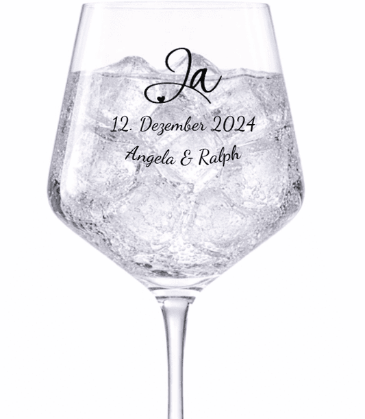 Weinglas mit Namen, Datum & Motiv personalsiert