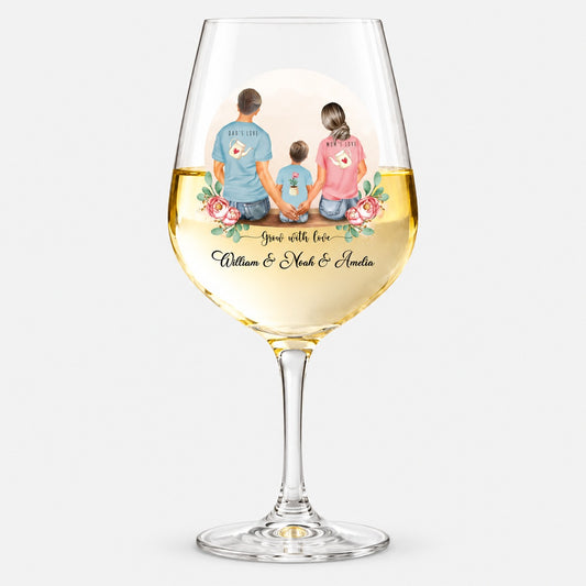 Personalisiertes Familien Weinglas