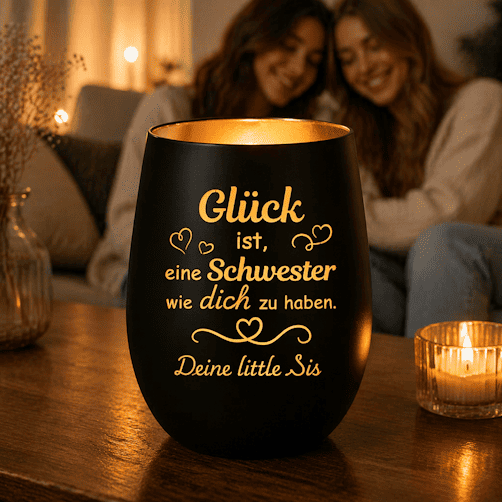 Personalisiertes Schwestern Windlicht